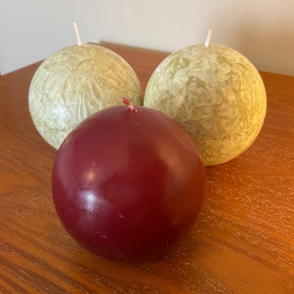 **Free with Purchase** Candles - Rustic Ball Candles - Set of 3 - Picture 10 of 12